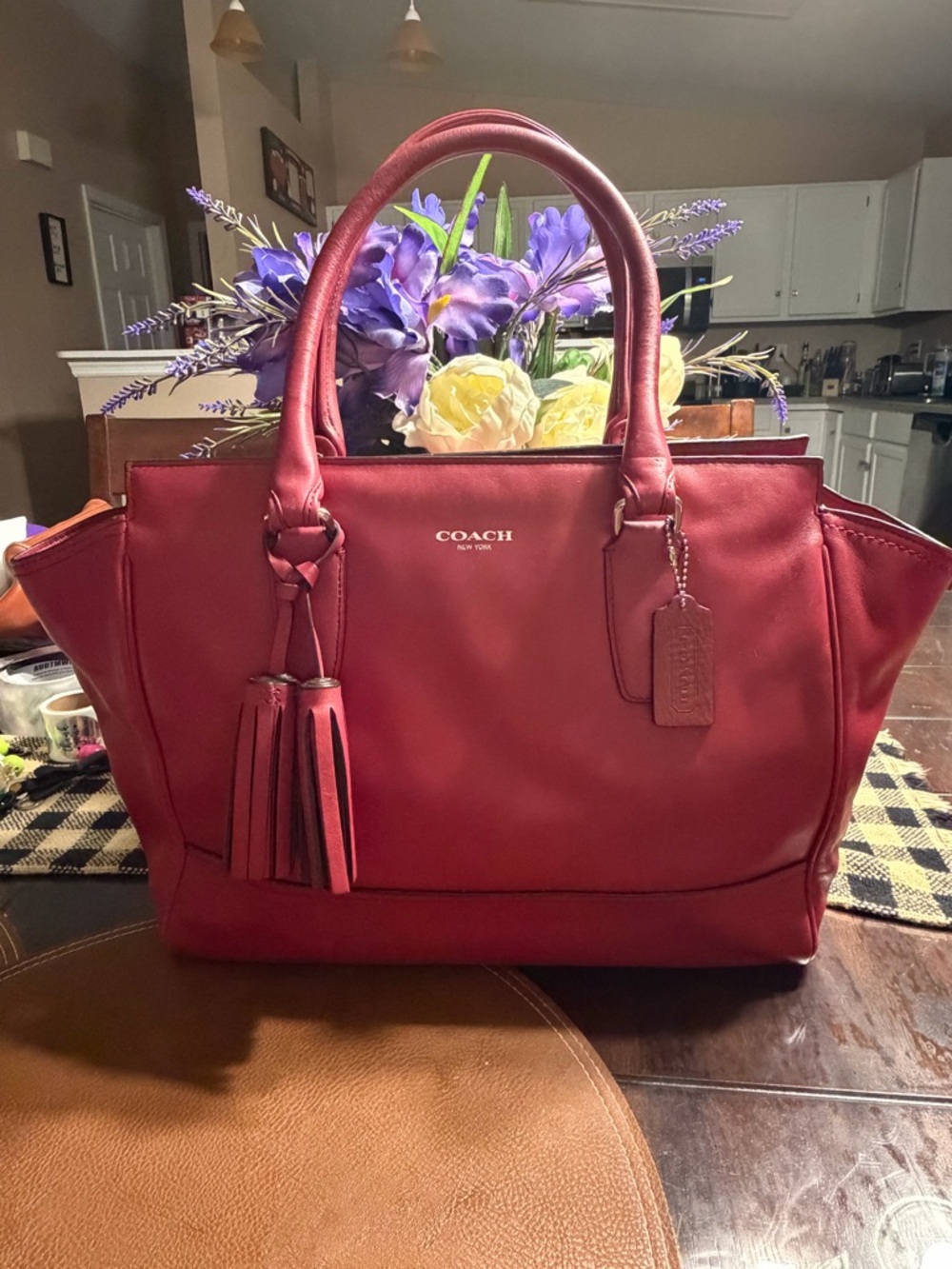 Coach 2012 Red Leather Tote Bag 19890